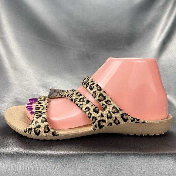 Crocs Kadee‎ II Leopard Sandals Women's 7 Strappy Slides Spring Shoes 206894-90L - Picture 8 of 14